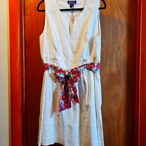 NWT Vineyard Vines Kentucky Derby Collection Run For The Roses white Dress Sz 16